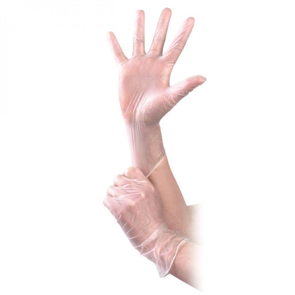 Ühekordsed vinüülkindad, 100 tk, pulbrivabad, suurus L (gloves-L)