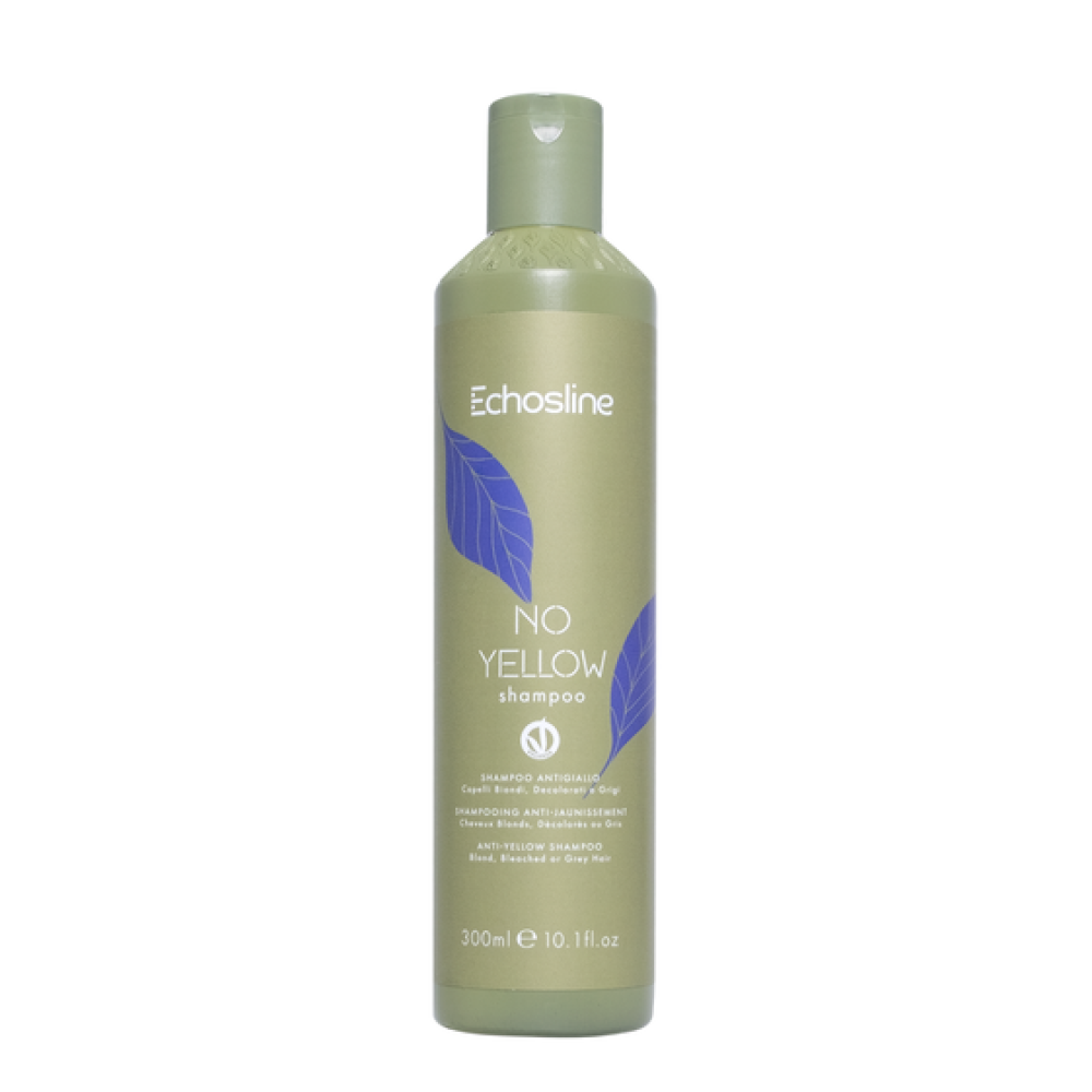 ECHOSLINE NO YELLOW Shampoo - Šampoon kollaste toonide neutraliseerimiseks heledatele, blondeeritud või hallidele juustele, 300 ml (24506)