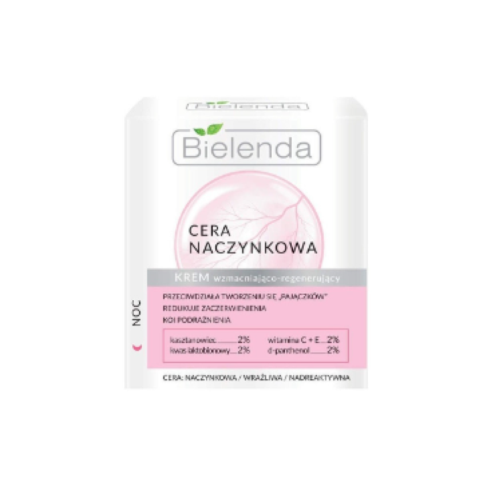 Bielenda CAPILLARY SKIN Öökreem näole — tugevdav ja taastav tundlikule/kuperoossele nahale, 50 ml (195789)