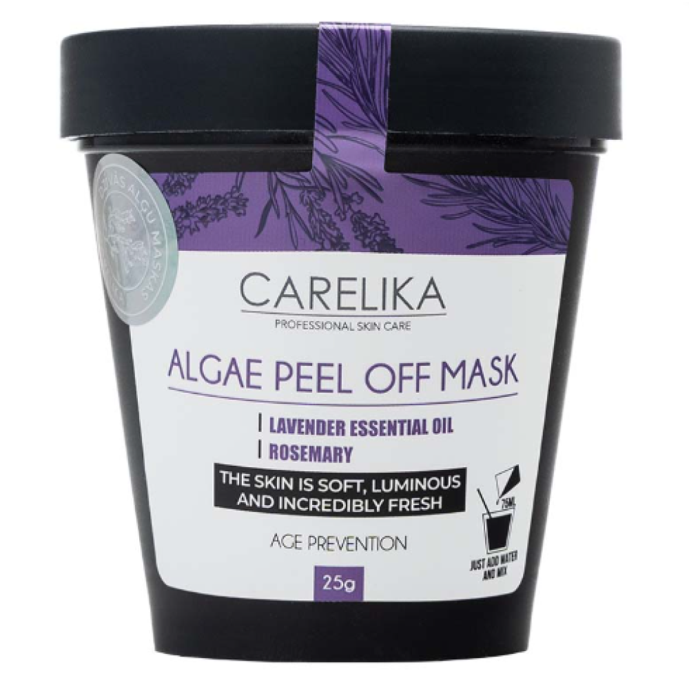 CARELIKA Algea Peel Off Mask Lavender Oil – peel-off mask vananemisvastane, rakkude regenereerimiseks, 25 g (CPLRM025)