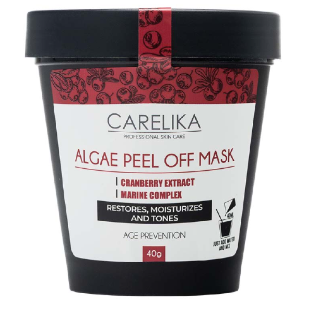 CARELIKA Algea Peel Off Mask Cranberry Extract - filmvormiv vananemis- ja põletikuvastane mask, 40 g (CPGCRM035)