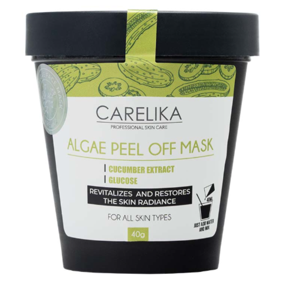 CARELIKA Algea Peel Off Mask Cucumber Extract, plastifitseeriv, taastav ja niisutav mask kurgi ekstraktiga, 40 g. (CPGCUM035)