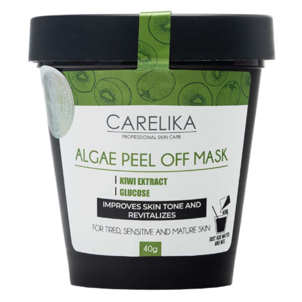 CARELIKA Algea Peel Off Mask Kiwi Extract - plastifitseeriv, taastav ja antioksüdantne näomask kiivi‑ekstraktiga, 40 g (CPGKM035)