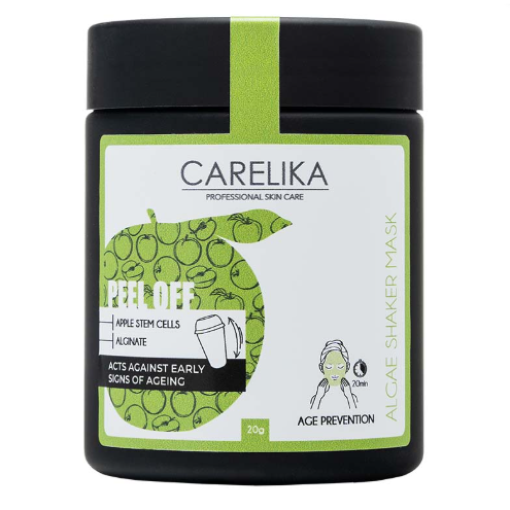 CARELIKA Shaker Peel Off Mask Apple Stem Cells - vananemisvastane mask õuna tüvirakkudega, 20 g (CPSMSC020J)