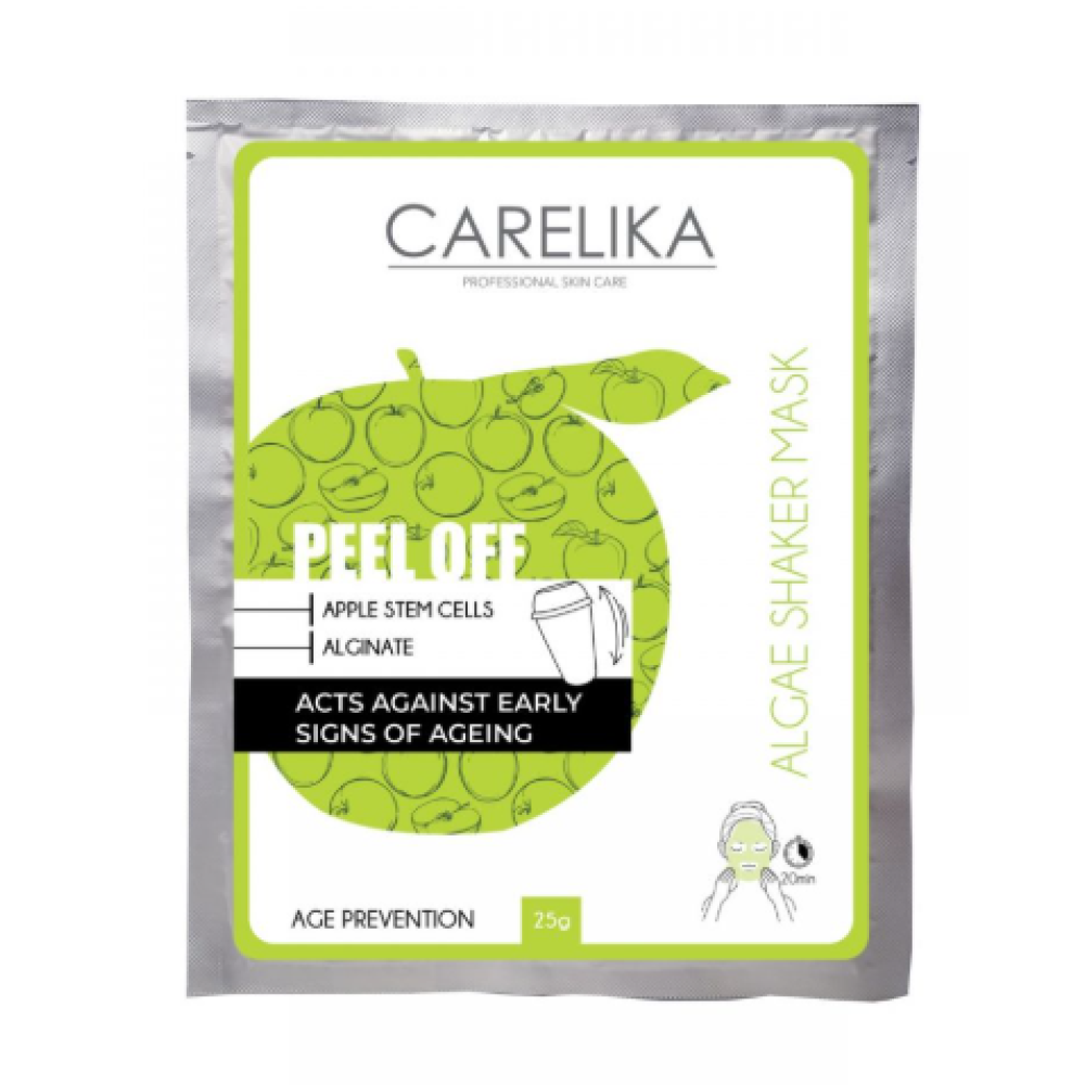 CARELIKA Shaker Peel Off Mask Apple Stem Cells – vananemisvastane kooriv mask õuna tüvirakkudega, 20 g (CPSMSC020P)