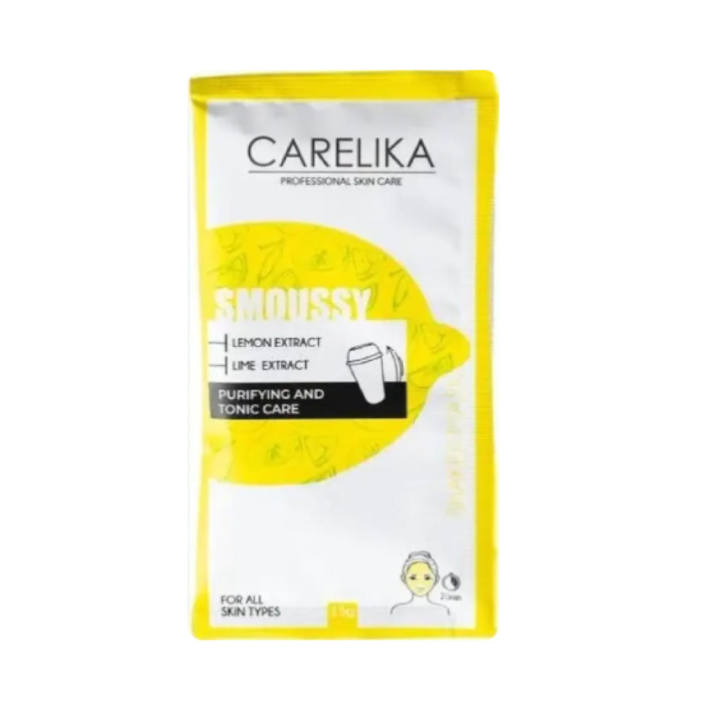 CARELIKA Shaker Smoussy Mask Lemon-Lime – tooniv ja puhastav sidruni-laimi vahtmask, 15 g (CPSML015P)