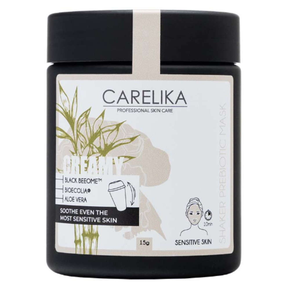 CARELIKA Shaker Prebiotic Creamy Mask Black Beeome - Rahustav kreemmask tundlikule nahale prebiootikumidega, 15 g (CPSMCS015J)