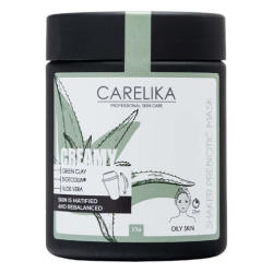 CARELIKA Shaker Prebiotic Creamy Mask Green Clay – matistav kreemmask prebiootikumide ja rohelise saviga, 15 g