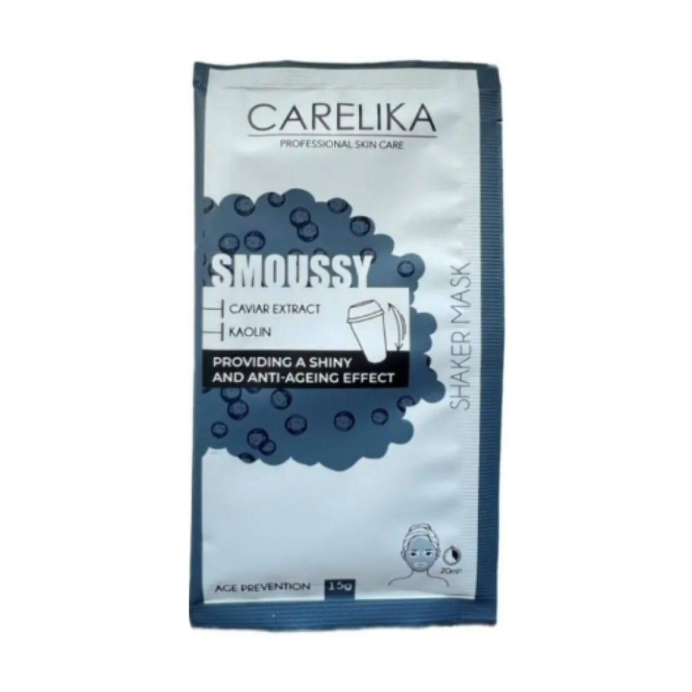 CARELIKA Shaker Smoussy Mask Caviar – särav ja vananemisvastane vahumask ikraga, 15 g