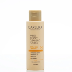 CARELIKA Amber Therapy Cleansing Powder – naha puhastav pulber 2% merevaikhappe, Fucohgeliga ja aaloe'ga, 25 g