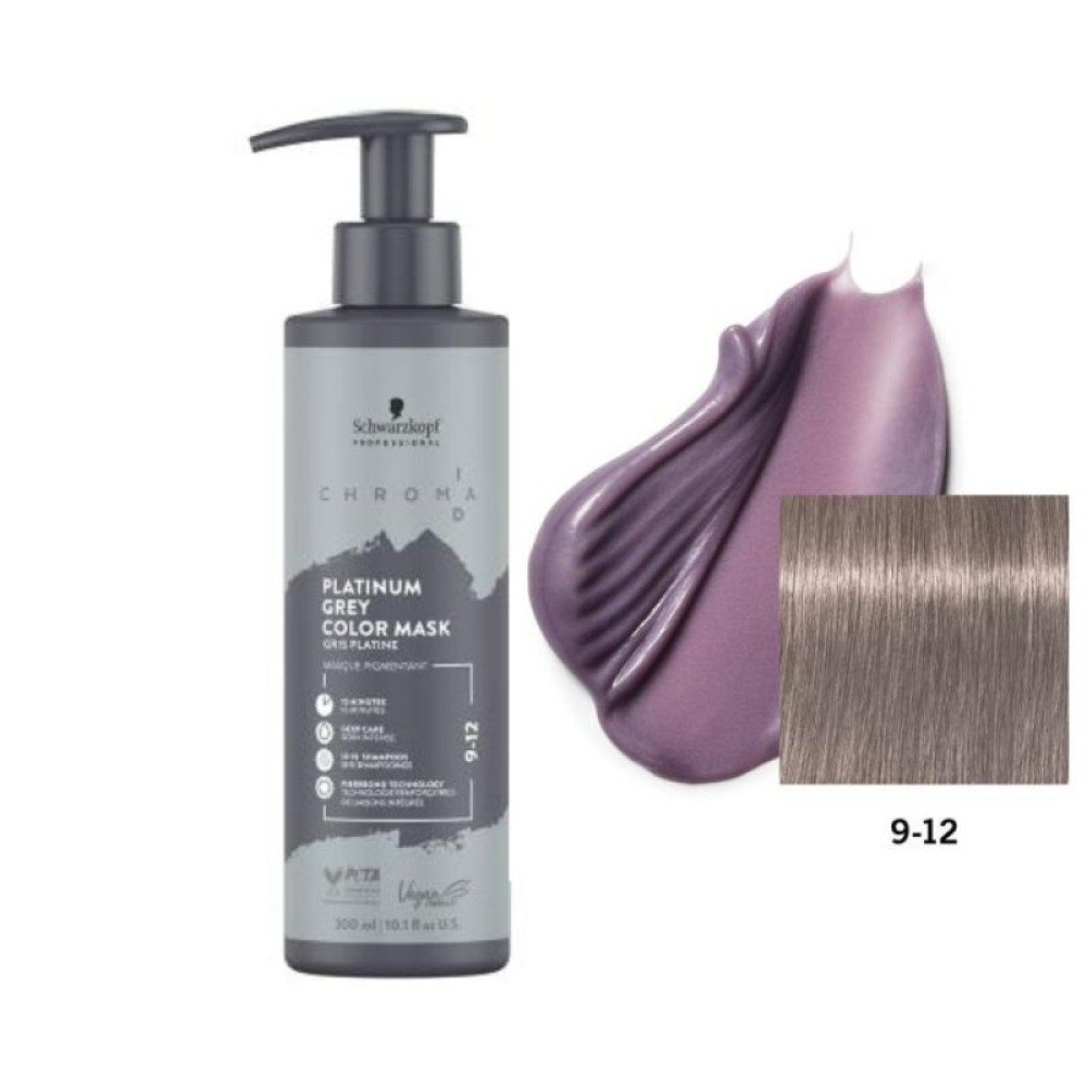 Schwarzkopf Professional CHROMA ID Bonding Mask - tooniv mask nr. 9-12 - PLATINUM GREY, 300 ml (NHK4853)