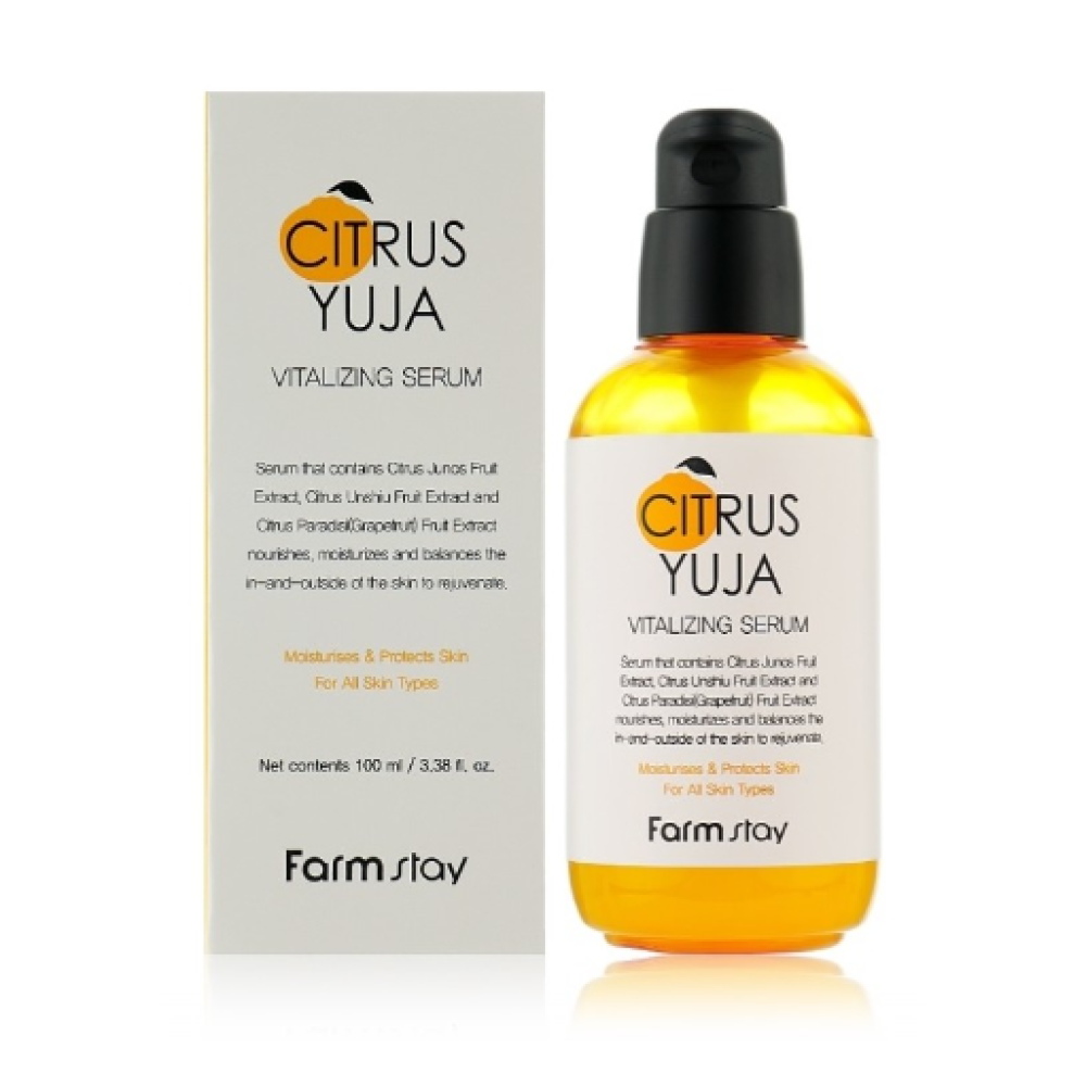FarmStay Citrus Yuja Vitalizing Serum – värskendav näoseerum, 100 ml (692182)