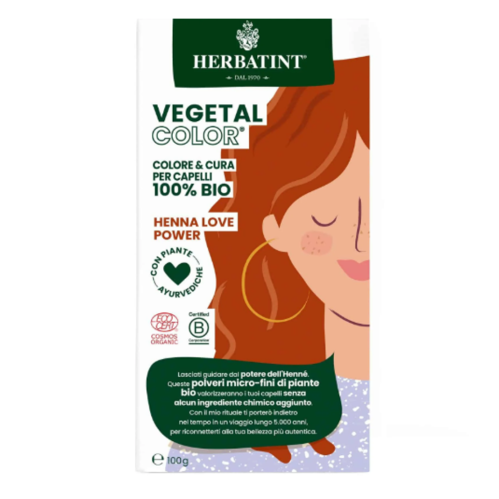 HERBATINT Vegetal Color - Orgaaniline juuksevärv (Henna love power/Ruda) (Herb-henna-love)