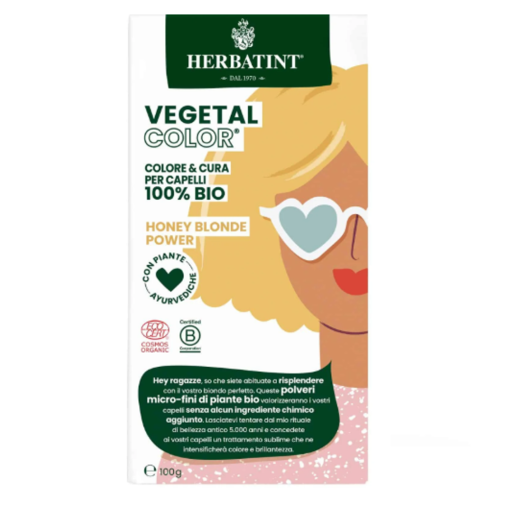 HERBATINT Vegetal Color – orgaaniline juuksevärv (Honey Blond Power / mesi-blond) (Herb-honey-blond)