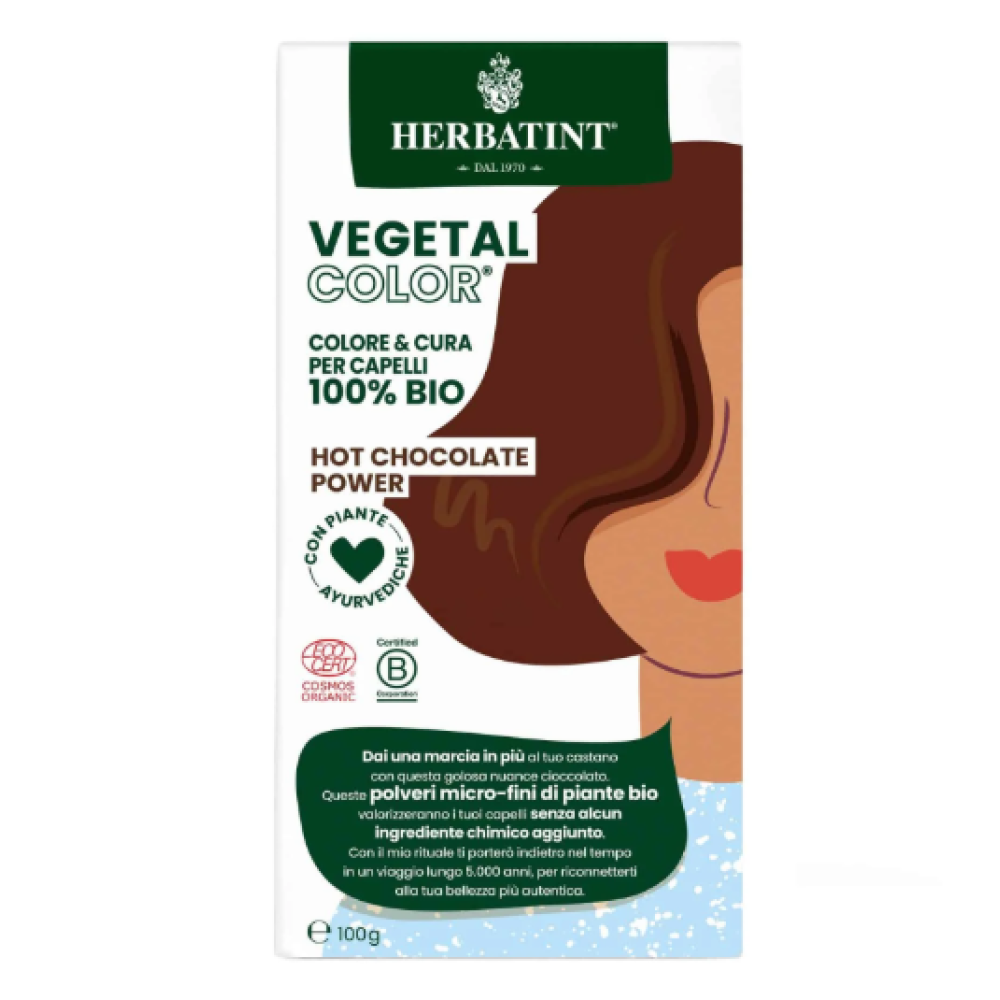 HERBATINT Vegetal Color - Orgaaniline juuksevärv (Hot Chocolate Power / Tumepruun) (Herb-hot-choco)