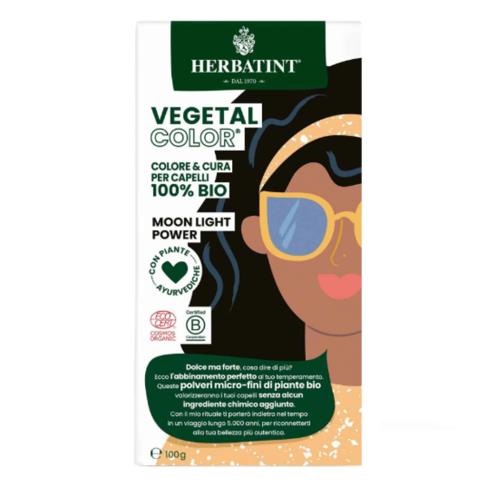 HERBATINT Vegetal Color - Orgaaniline juuksevärv (Moon Night Power / Must) (Herb-moon-night)