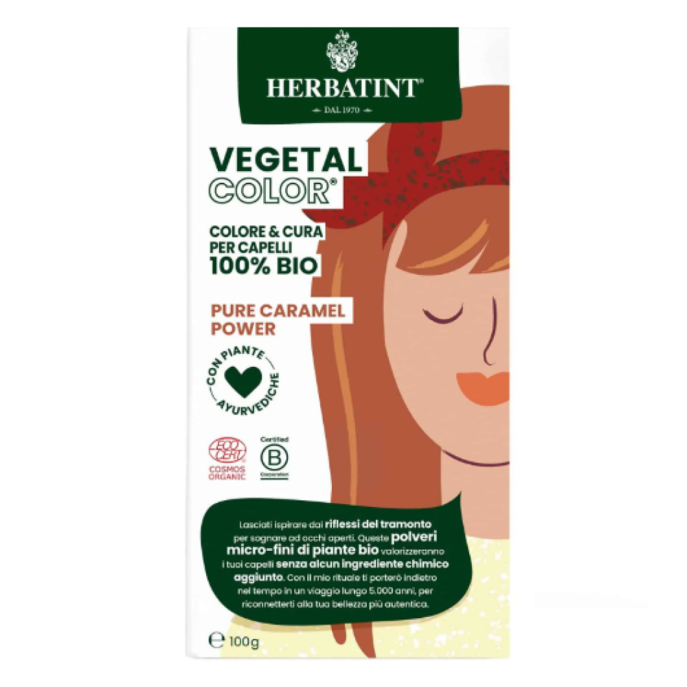 HERBATINT Vegetal Color - orgaaniline juuksevärv (Pure Caramel Power/Karamell) (Herb-pure-caramel)