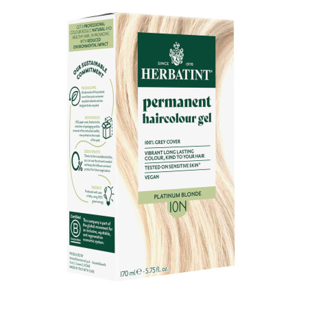 HERBATINT püsiv looduslik taimepõhine geeljas juuksevärv - 10N (platiinblond) (Herbatint10N)