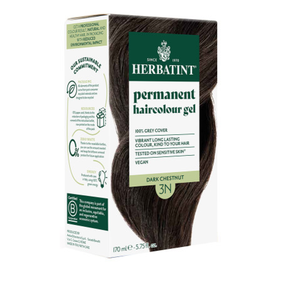 HERBATINT püsiv looduslik taimne geeljuuksevärv – 3N (tume kastan) (Herbatint3N)