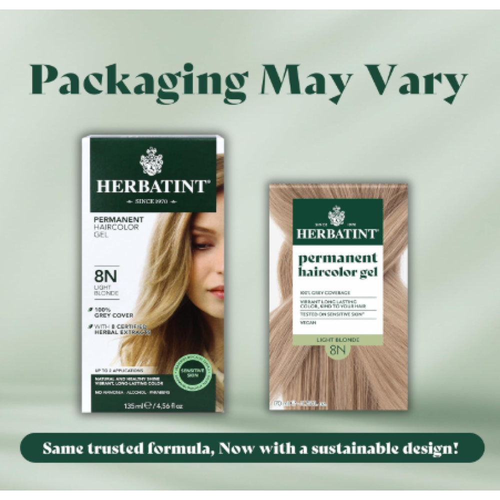 HERBATINT püsiv, looduslik taimepõhine geeljas juuksevärv - 8N (heleblond) (Herbatint8N)