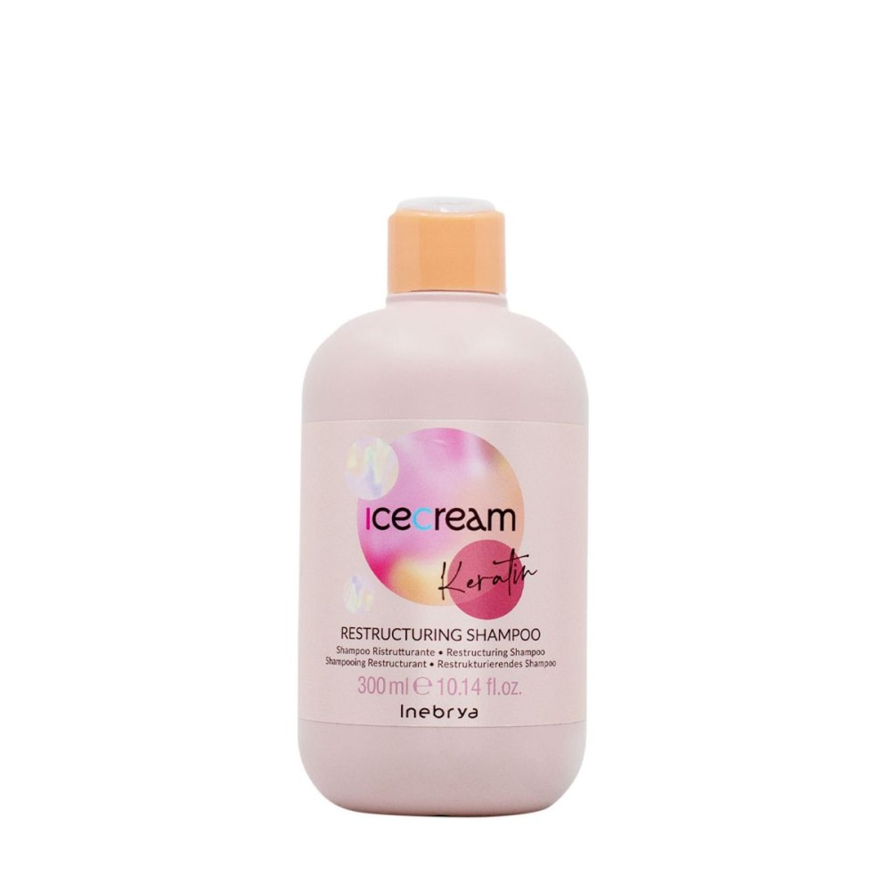Inebrya Ice Cream Keratin Restructuring Shampoo – rekonstrueeriv šampoon keratiiniga, 300 ml
