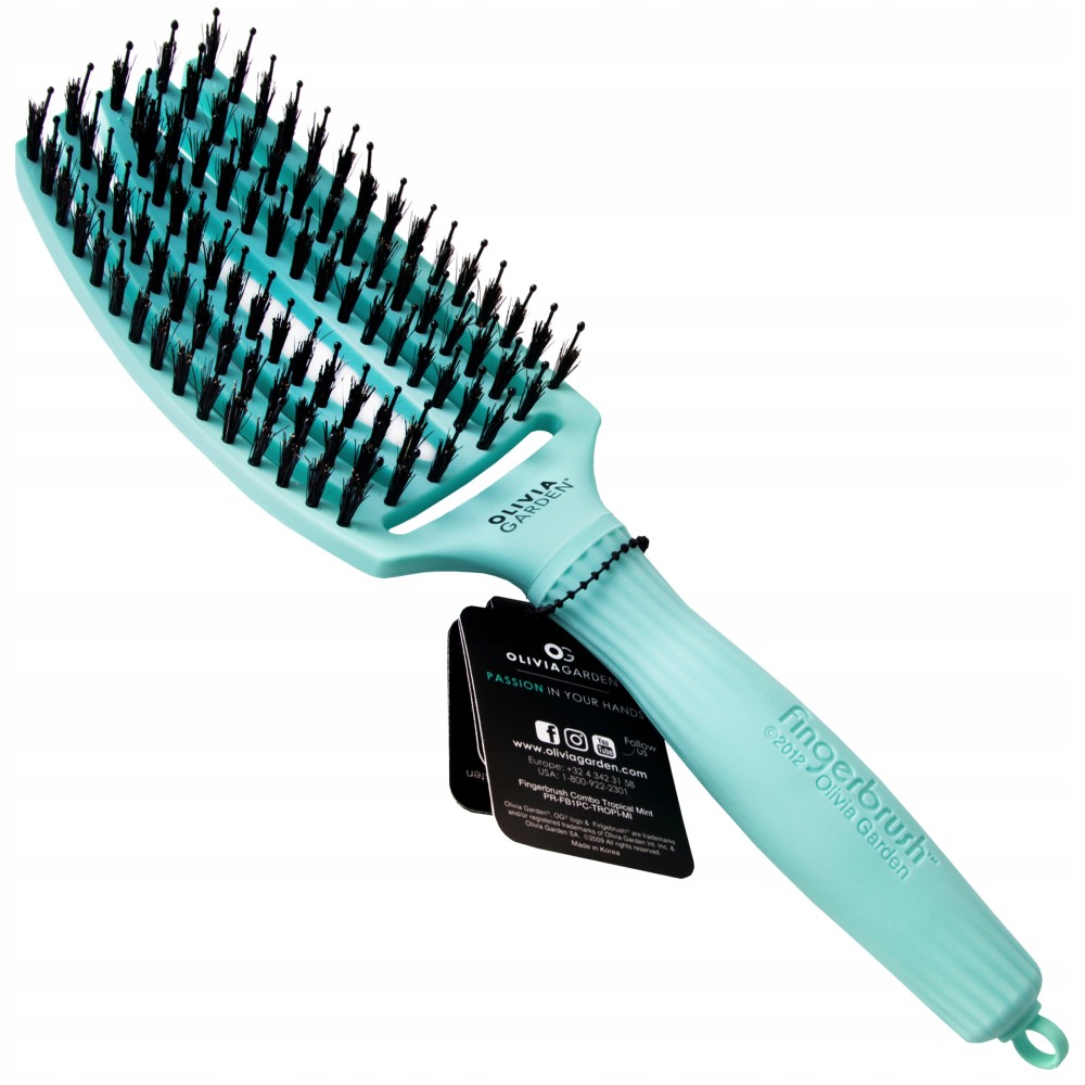 Olivia Garden Fingerbrush TROPICAL MINT Combo Medium - juuksehari (olivia-tr-mint)