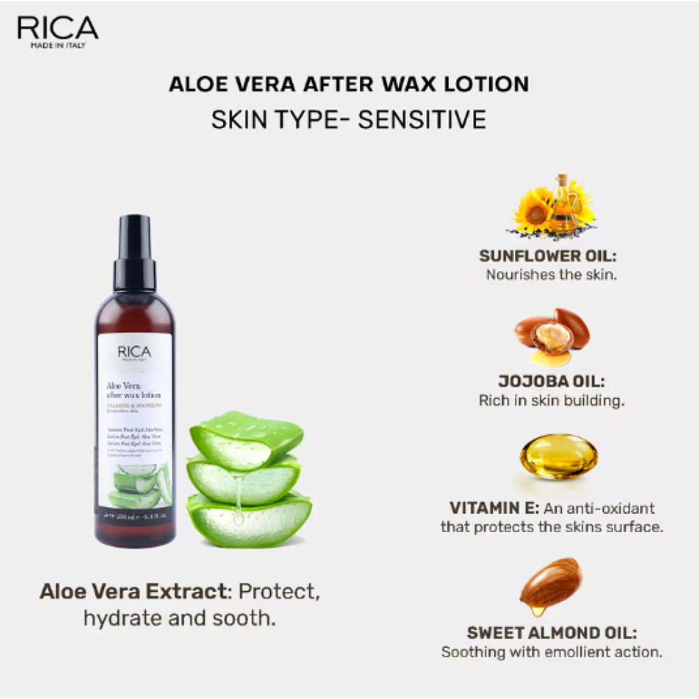 RICA Aloe Vera losjoon pärast vahatamist, 250 ml (ERICA43)