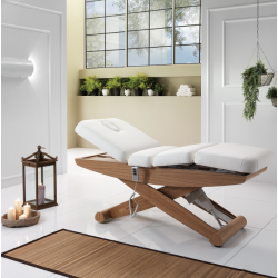 Professionaalne kolme mootoriga elektriline massaažilaud, millel on kromoteraapia funktsioon COLONIAL WOOD SPA