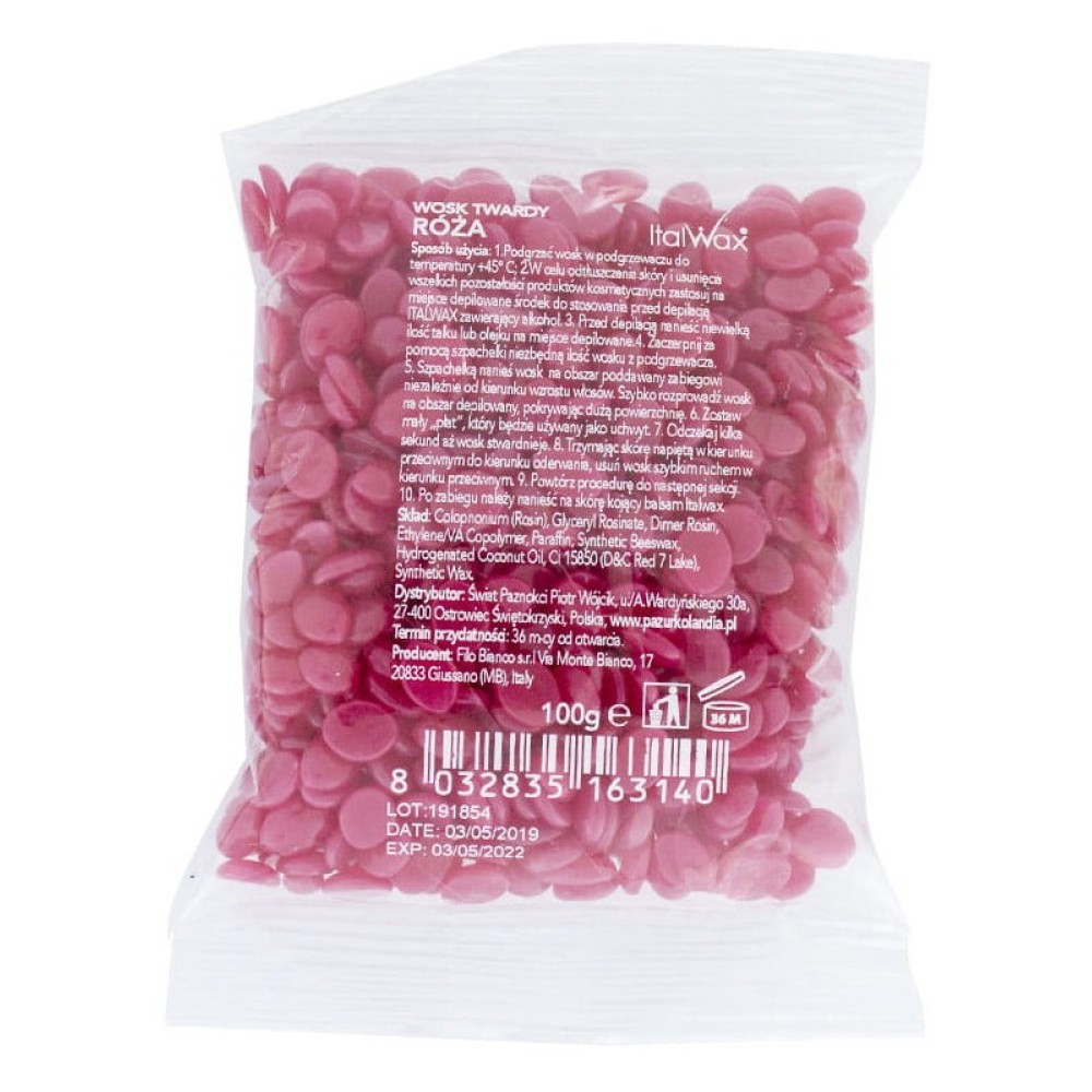 ItalWax ROSE Wax - kilevaha graanulid, 100 g (CFWP100)