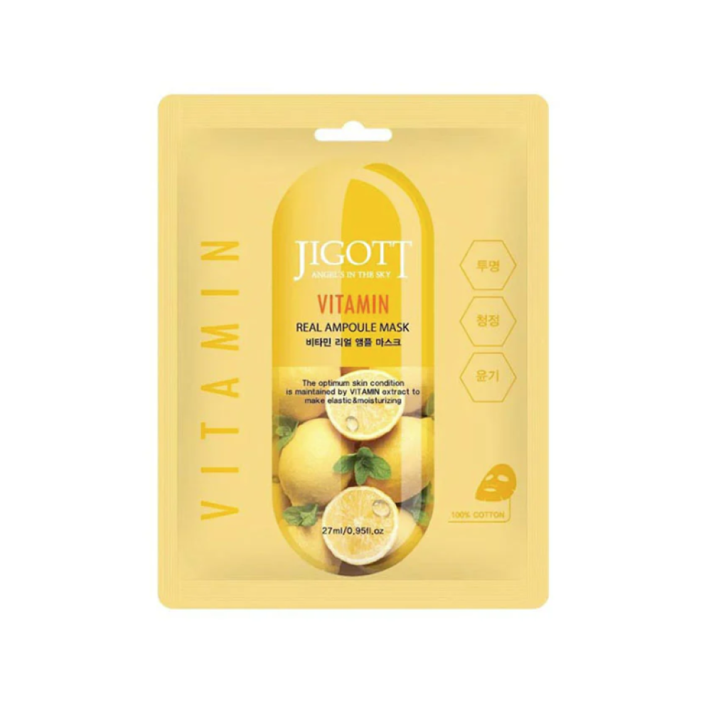 Jigott Vitamin Real Ampoule Mask - kangasmask näole, 27 ml (280139-1)