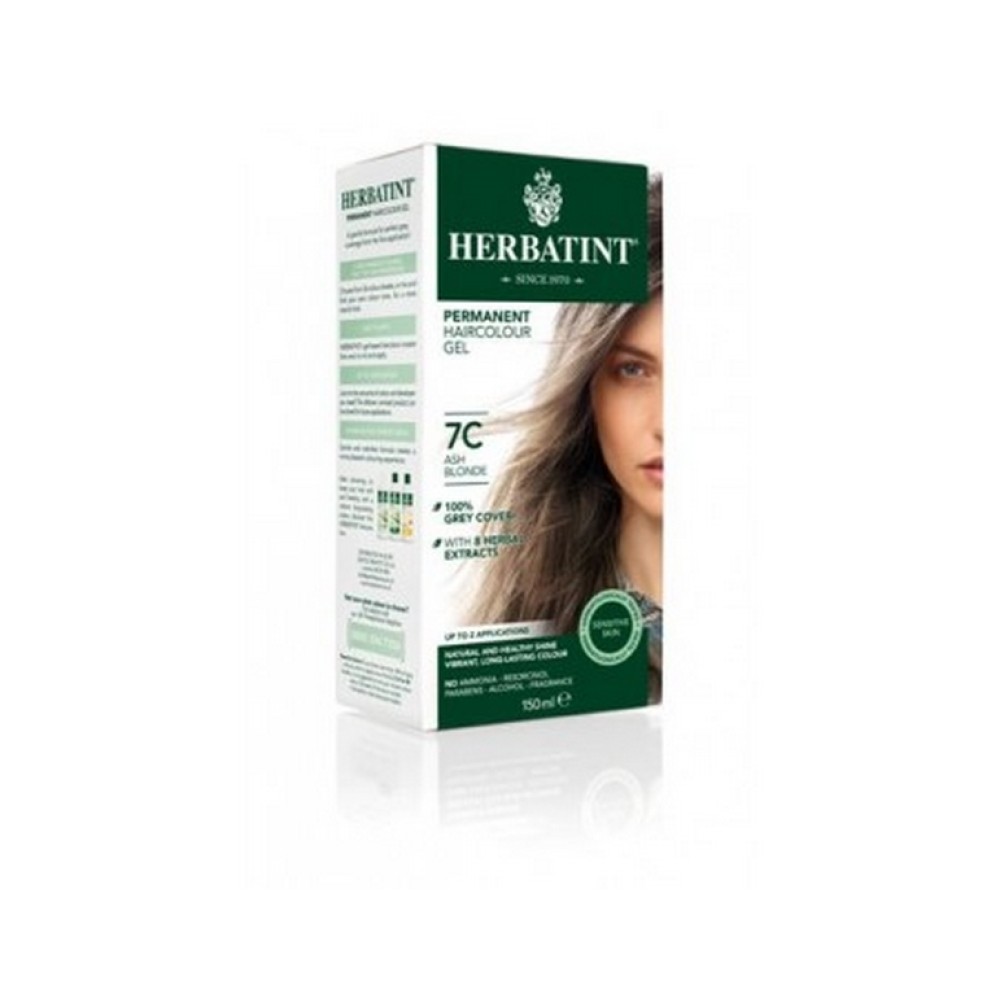 HERBATINT püsiv, naturaalne taimepõhine geeltekstuuriga juuksevärv - 7C (tuhkhall blond) (Herbatint7C)