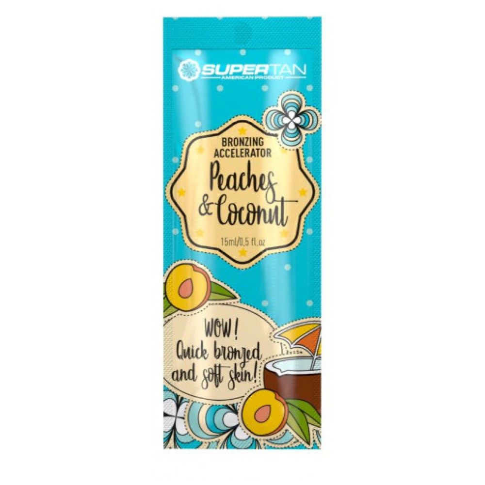 SUPERTAN Peaches & Coconut Cream - solariumikreem ilma pruunistajateta, 15 ml (EST50637)