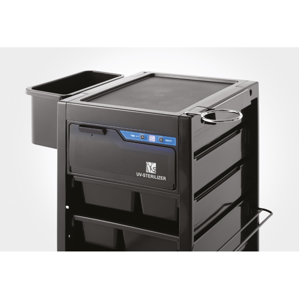 Desinfitseerimiskäru sahtli ja UVC-lambiga NEW YORK UV PRO BLACK (370.545)