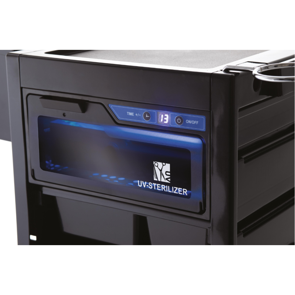 Desinfitseerimiskäru sahtli ja UVC-lambiga NEW YORK UV PRO BLACK (370.545)