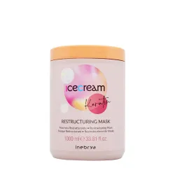 Inebrya Ice Cream Keratin Restructuring Mask - Taastav ja juukseid tugevdav mask keratiiniga, 1000 ml