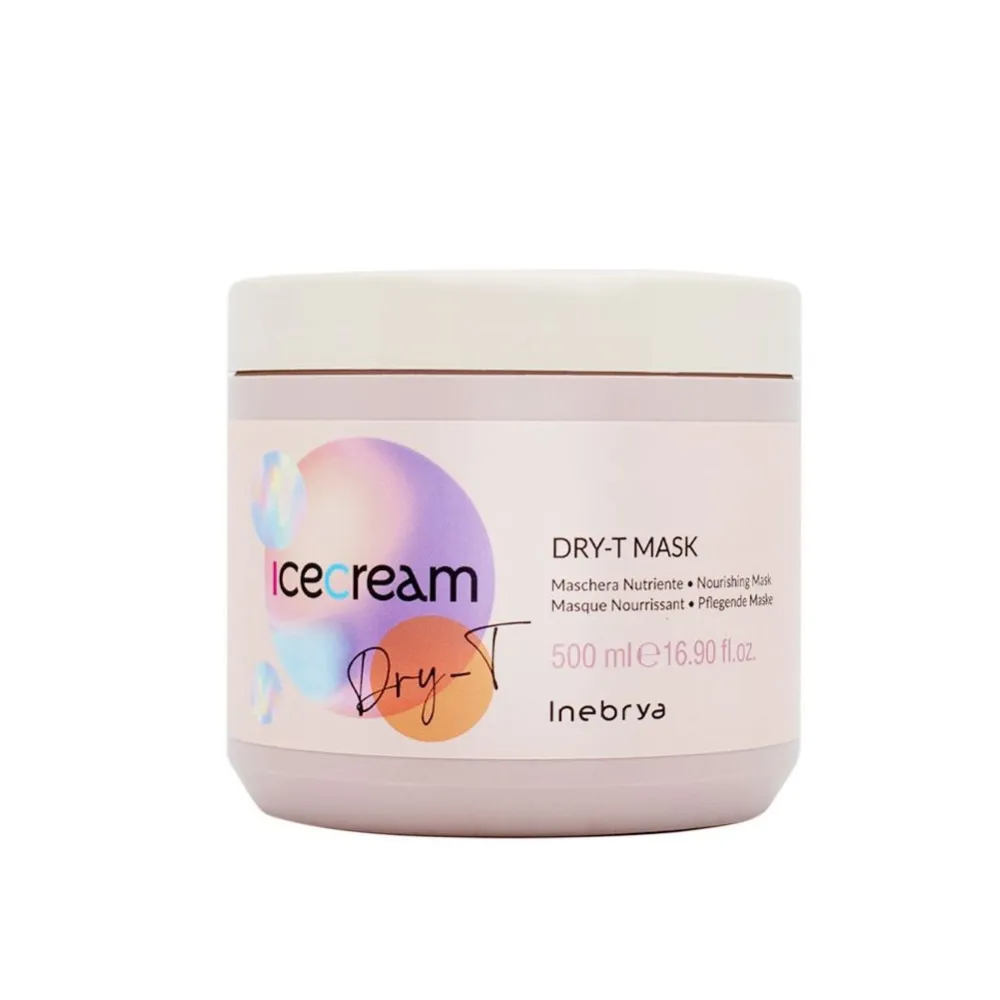 Inebrya Ice Cream Dry-T Mask – toitev mask kuivadele ja kahjustatud juustele, 500 ml