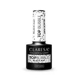 CLARESA Top Bubble Black Matt - geellaki pealiskiht, 5 ml