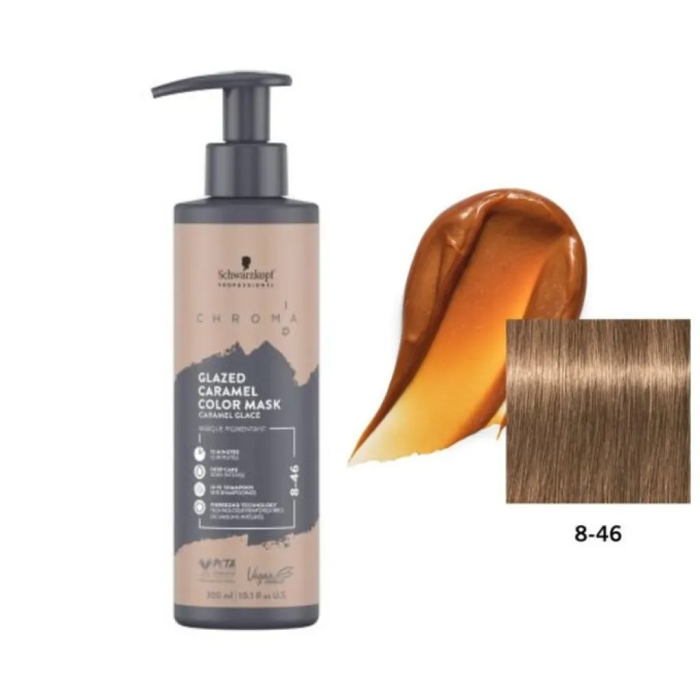 Schwarzkopf Professional CHROMA ID Bonding Mask — tooniv juuksemask nr. 8-46 GLAZED CARAMEL, 300 ml