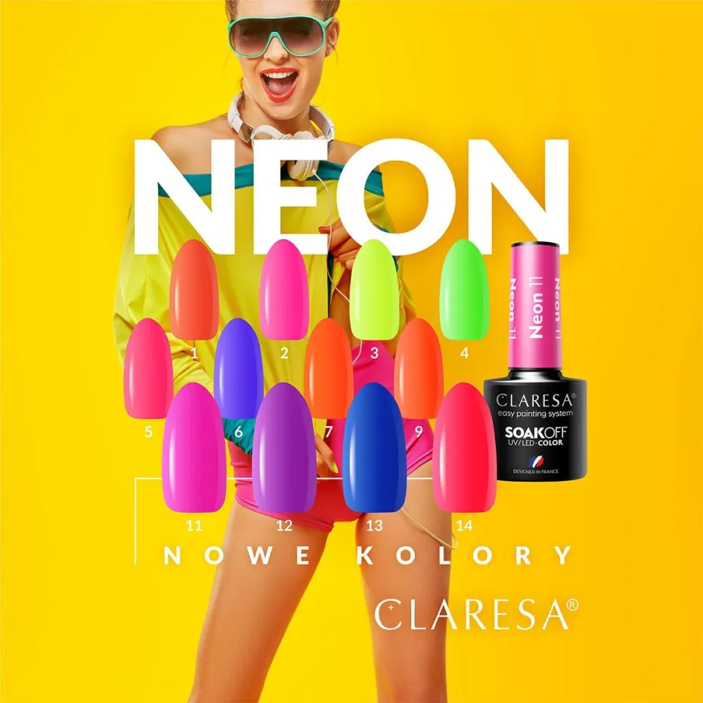 CLARESA NEON 1 - Geellakk, 5 ml
