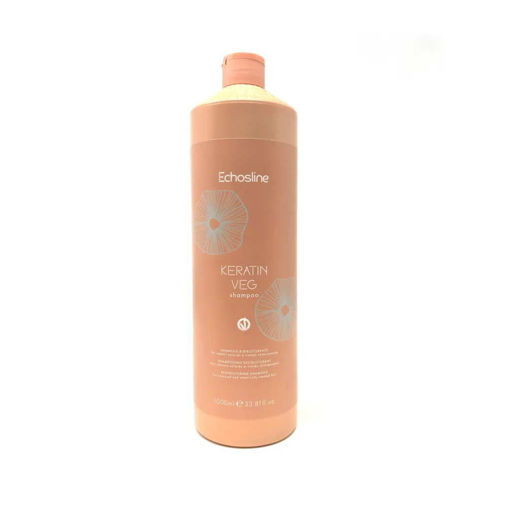 ECHOSLINE Keratin Vegan Shampoo – taastav šampoon, 1000 ml