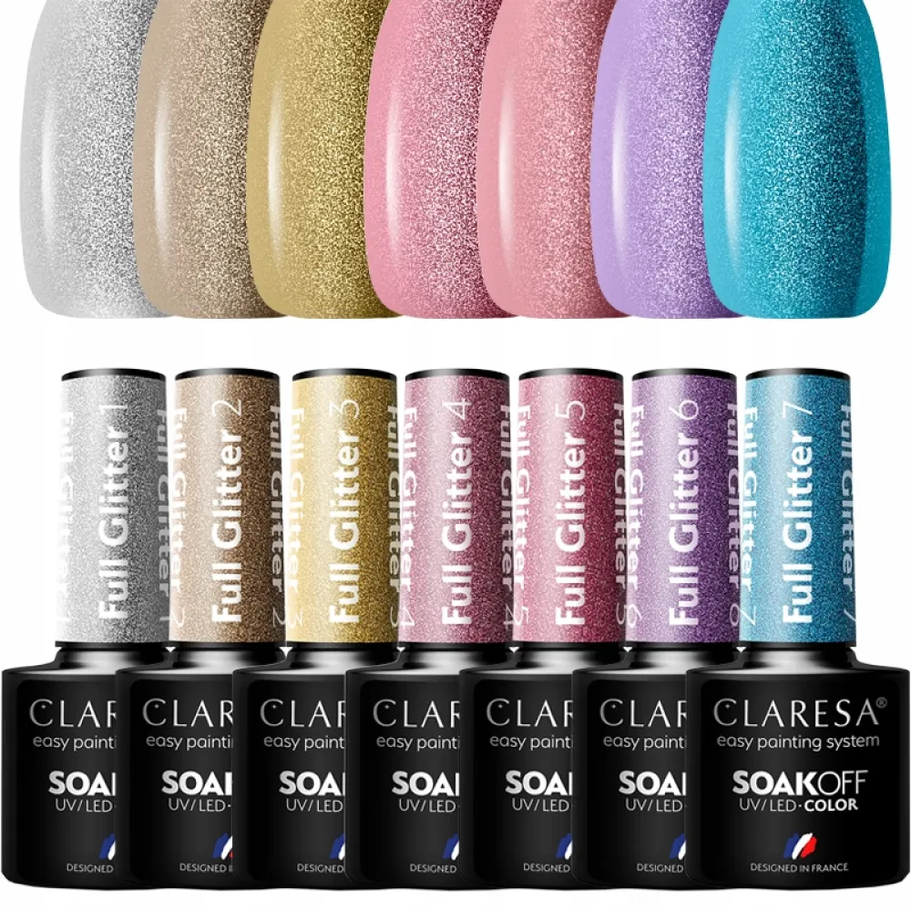 CLARESA Full Glitter 6 - geellakk, 5 ml