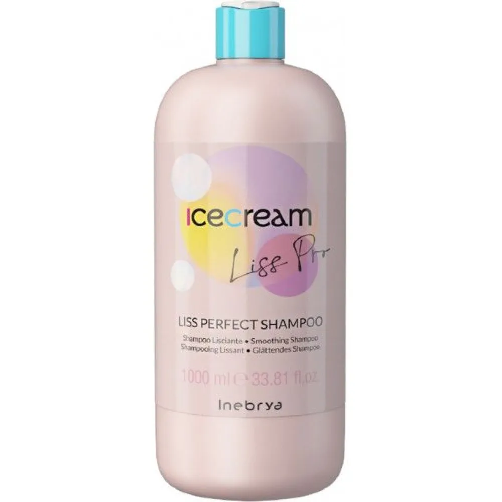 Inebrya Ice Cream Liss Perfect Shampoo – juukseid silendav šampoon, 1000 ml