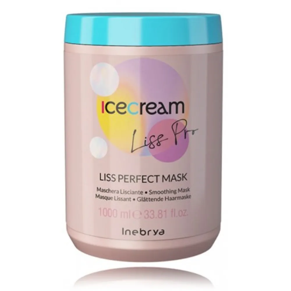 Inebrya Ice Cream Liss Perfect Mask - Sirgendav mask ebaalluvatele ja sassis juustele, 1000 ml