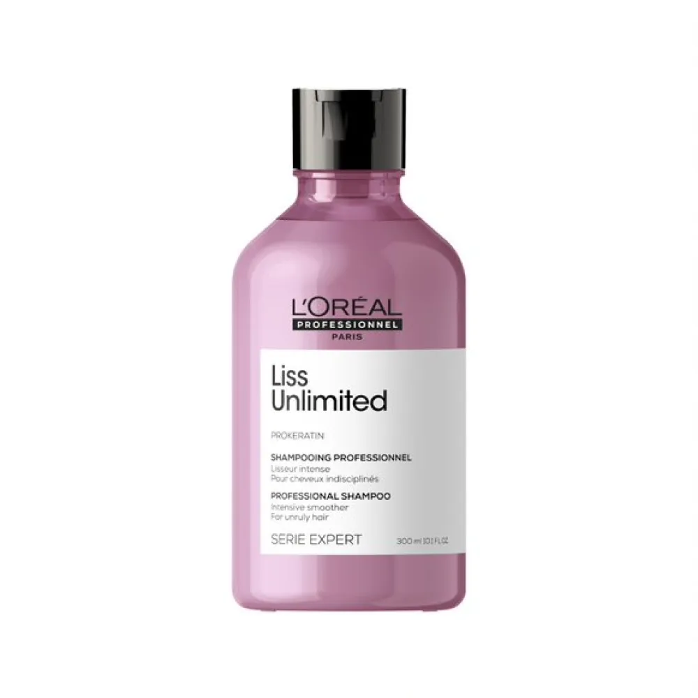 L'Oreal Professionnel Serie Expert Liss Unlimited Shampoo, siledust andev šampoon kuivadele ja kontrollimatutele juustele, 300 ml