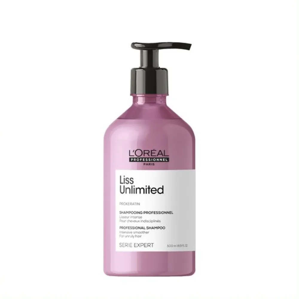 L'Oréal Professionnel Serie Expert Liss Unlimited Shampoo – silendav šampoon kuivatele ja mässavatele juustele, 500 ml