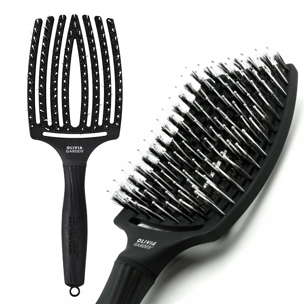 Olivia Garden Fingerbrush Combo Large Black - juuksehari