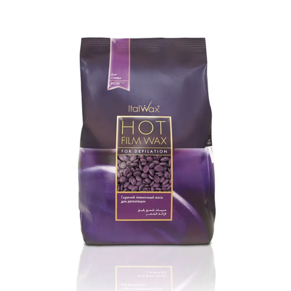 ItalWax Hot Film Wax Plum — Läbipaistev ploomi kilevaha, 1000 g