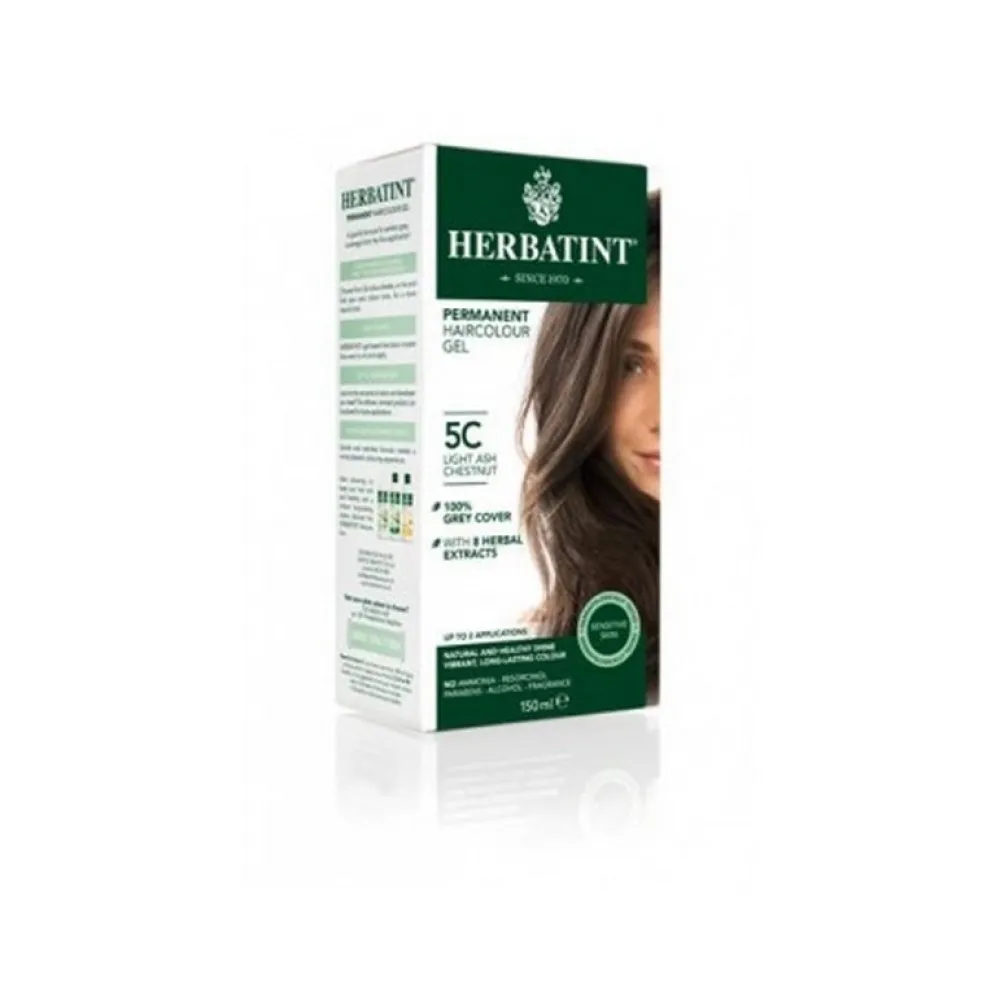 HERBATINT kauakestev looduslik taimepõhine geeljuuksevärv - 5C (hele tuhane kastanpruun)