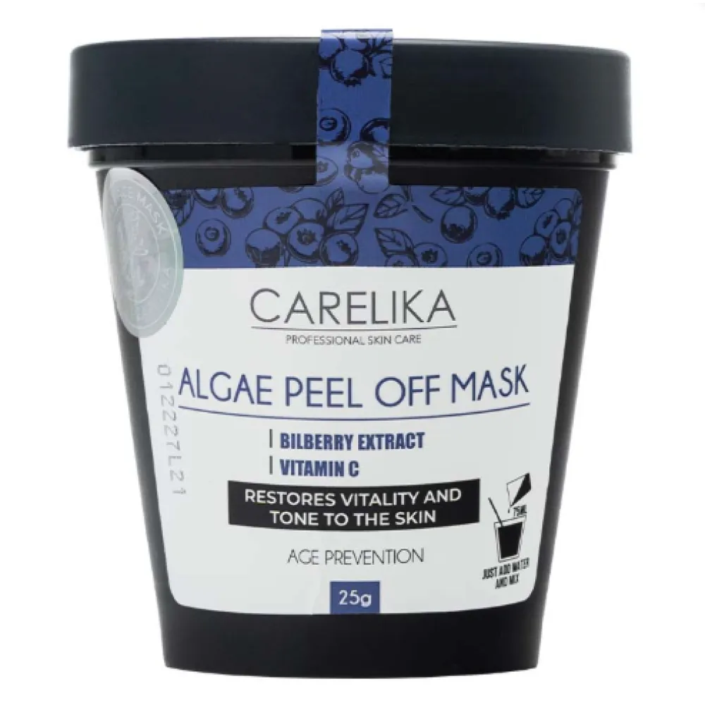 CARELIKA Algea Peel Off Mask Bilberry - kilemask tundlikule nahale kuperoosi sümptomitega, 25 g