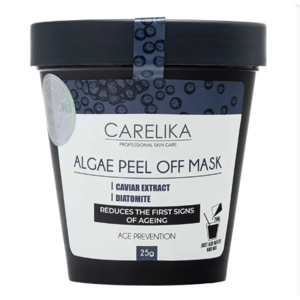 CARELIKA Algea Peel Off Mask Caviar Extract - kiletõmbav mask säravale ja helendavale nahale musta kaviari ekstraktiga, 25 g
